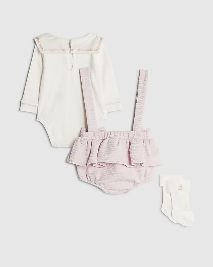 bambine rosa marinaio colletto set pagliaccetto