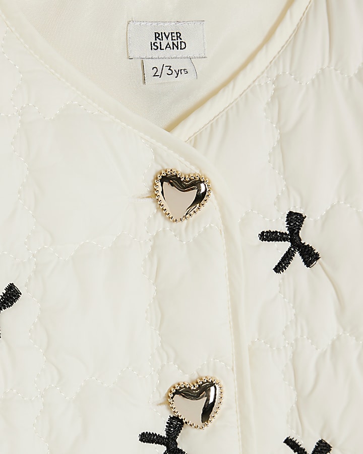 mini ragazze crema di prua gilet e gonna set