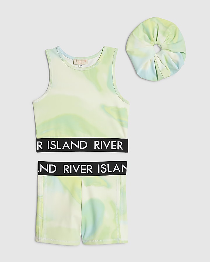 ragazze verde ri attivo shorts set ciclismo