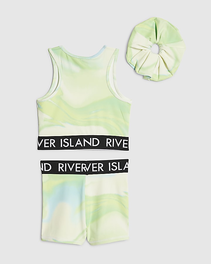 ragazze verde ri attivo shorts set ciclismo