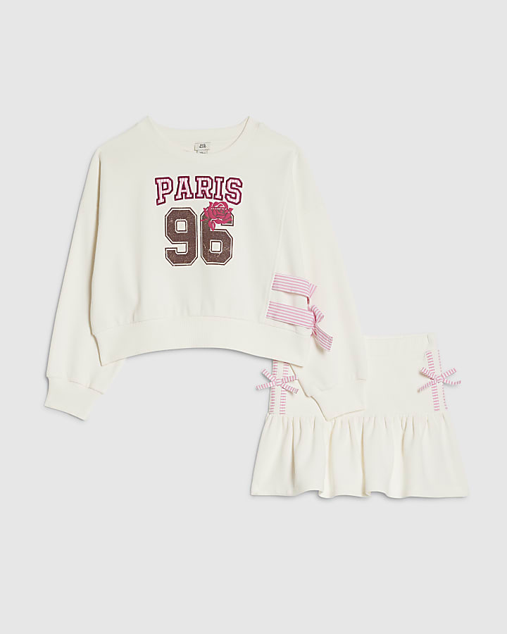 le ragazze bianco parigi 96 sudore gonna set