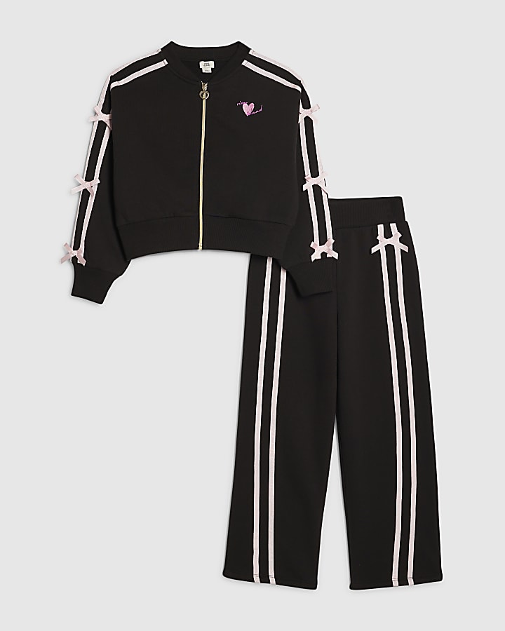 ragazze fiocco nero taping tuta set