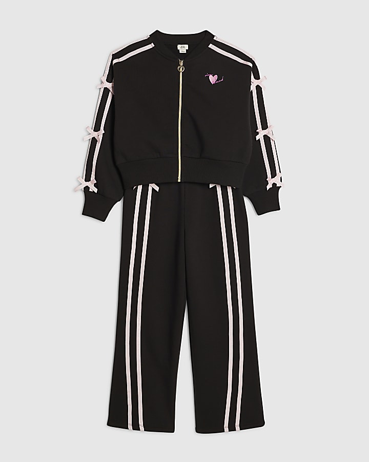 ragazze fiocco nero taping tuta set