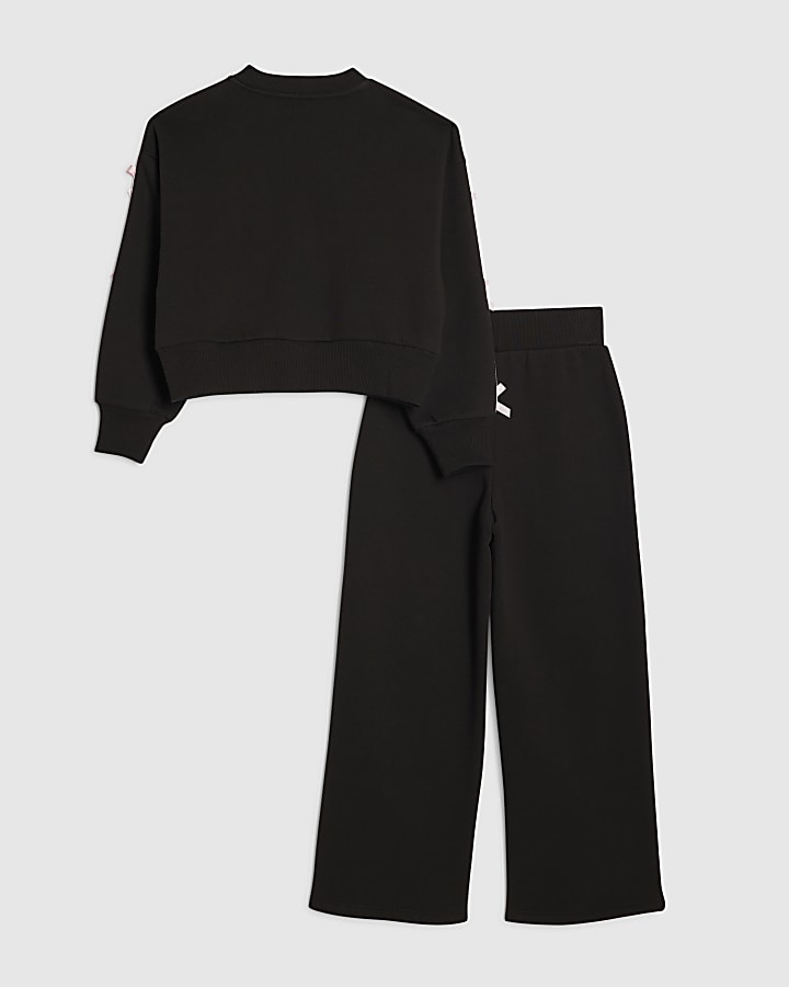 ragazze fiocco nero taping tuta set