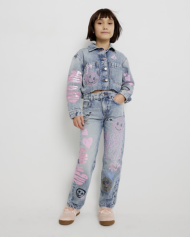 ragazze blu impertinente era dritto jeans