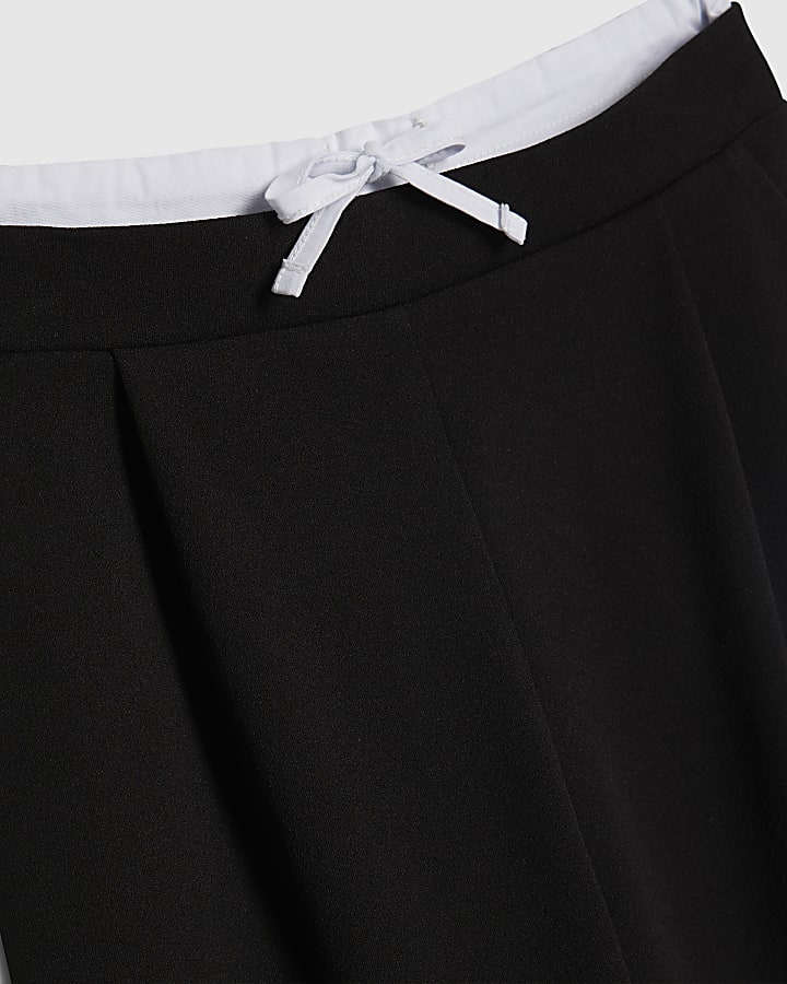 ragazze nero striscia laterale gamba larga jogging