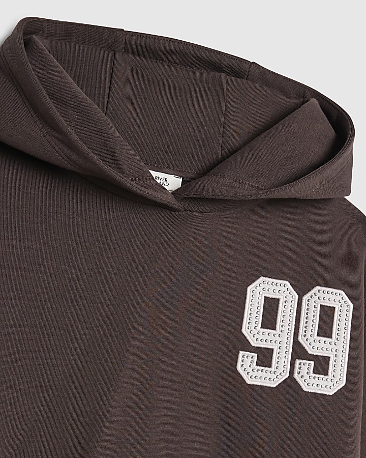 ragazze marrone 99 numero felpa tuta set