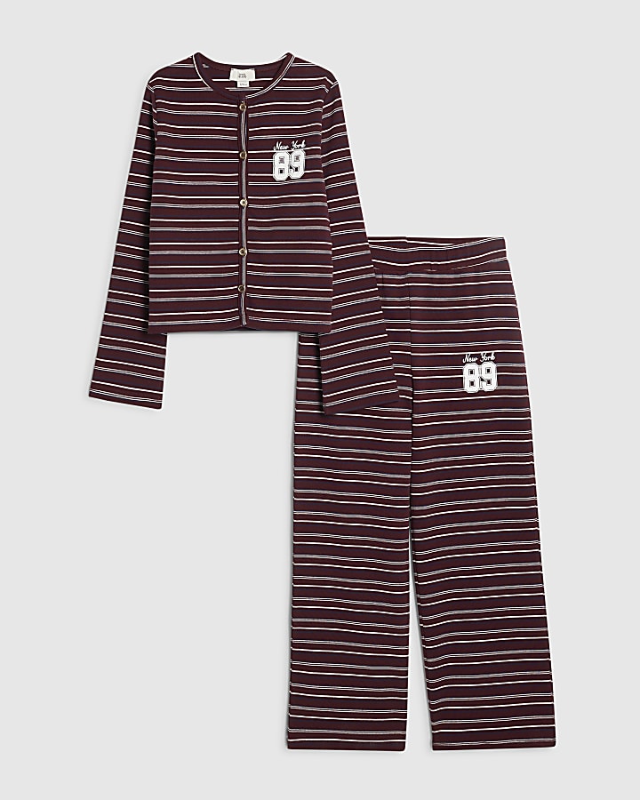 ragazze red stripe 89 cardigan set