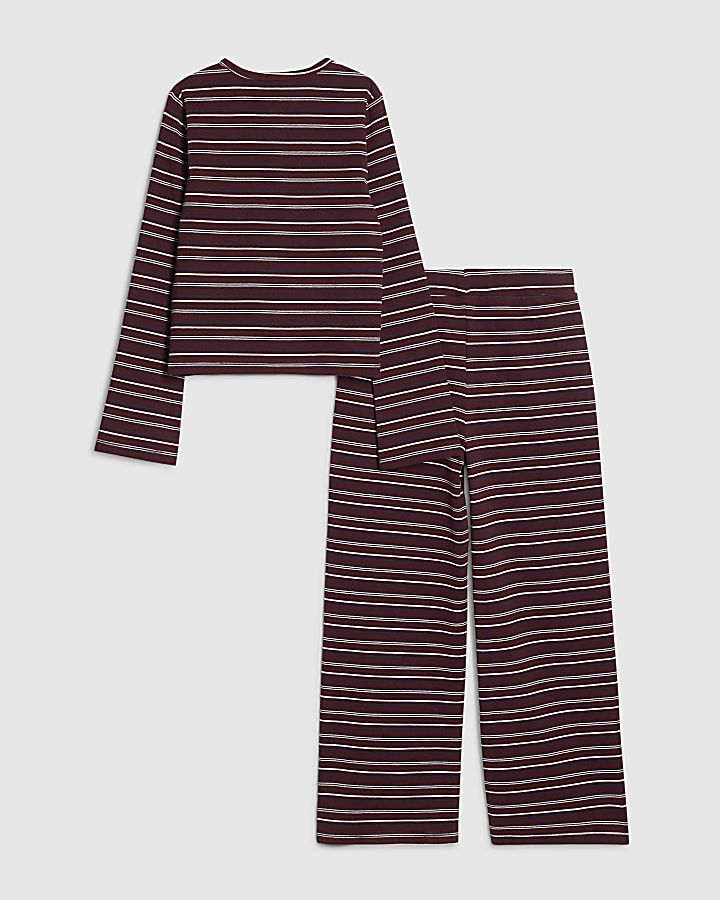 ragazze red stripe 89 cardigan set