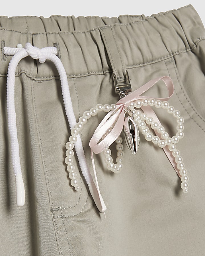ragazze khaki twill portachiavi pantaloni cargo