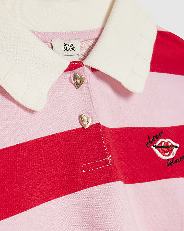 ragazze rosa stripe polo shirt e skort set