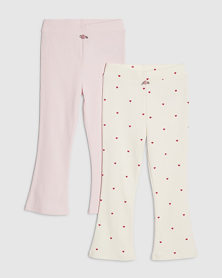 mini ragazze rosa costine confezione da 2 pantaloni