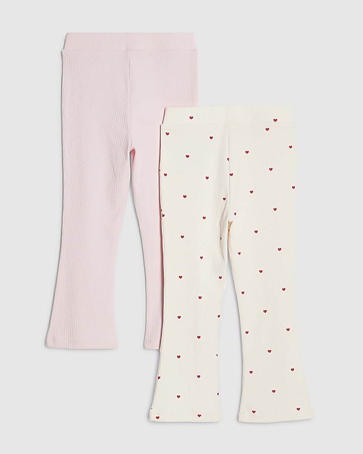 mini ragazze rosa costine confezione da 2 pantaloni