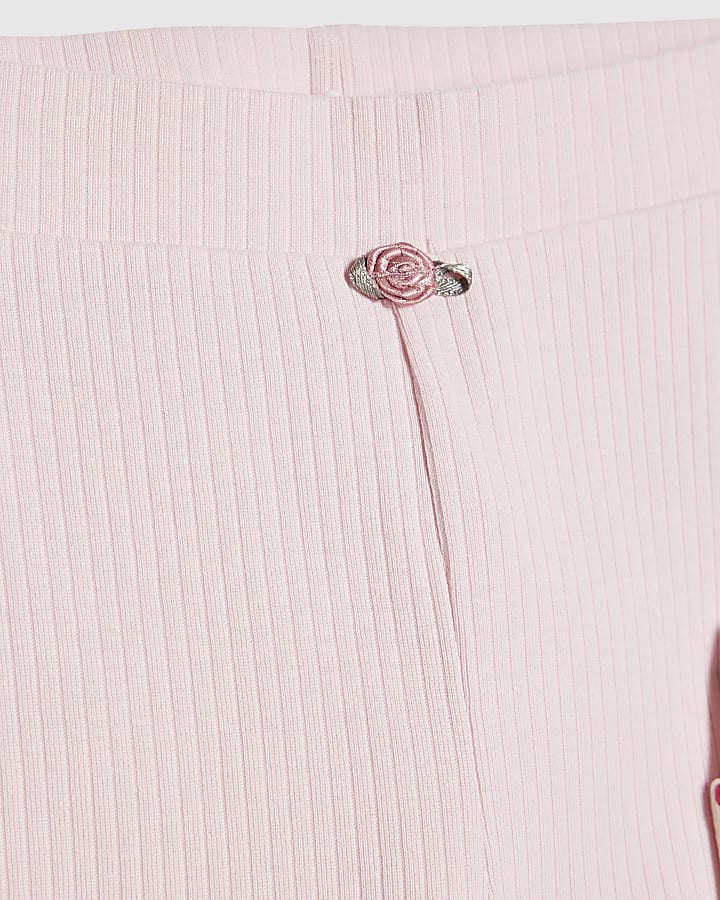mini ragazze rosa costine confezione da 2 pantaloni