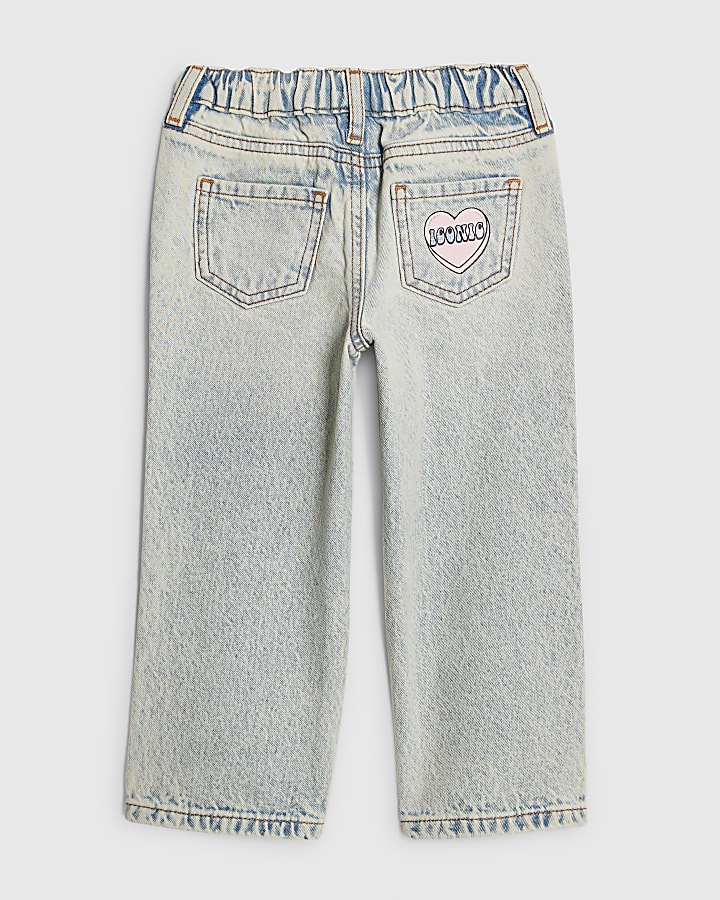 mini ragazze amore cuore graffiti dritto jeans