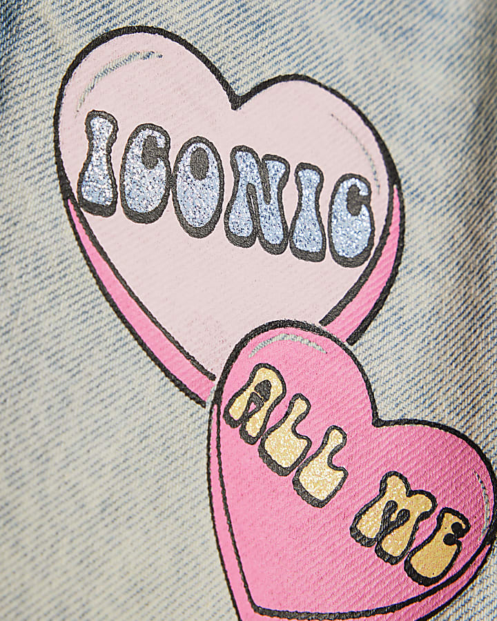 mini ragazze amore cuore graffiti dritto jeans