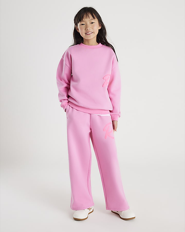 le ragazze di fiume rosa felpa jogging e set