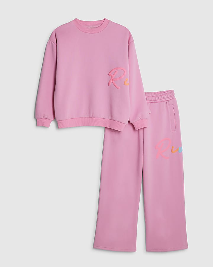 le ragazze di fiume rosa felpa jogging e set