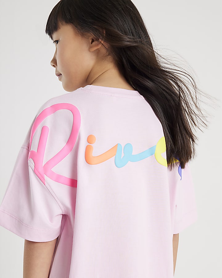 le ragazze di fiume rosa t-shirt e pantaloni set