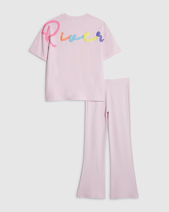 le ragazze di fiume rosa t-shirt e pantaloni set