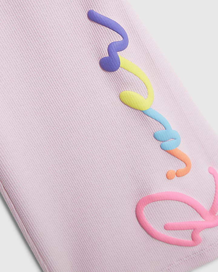le ragazze di fiume rosa t-shirt e pantaloni set