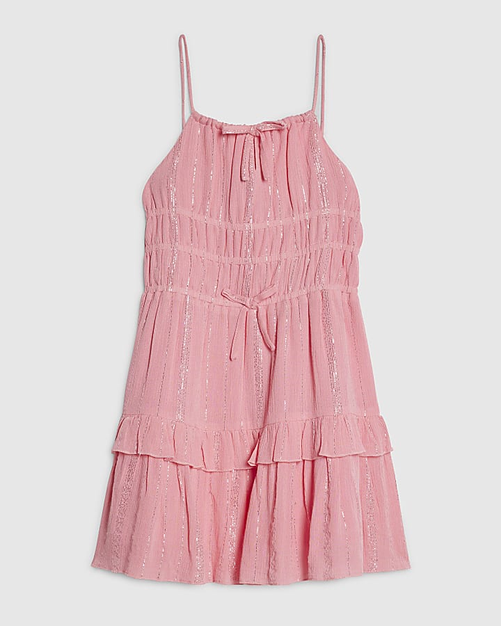 ragazze rosa abito con balze