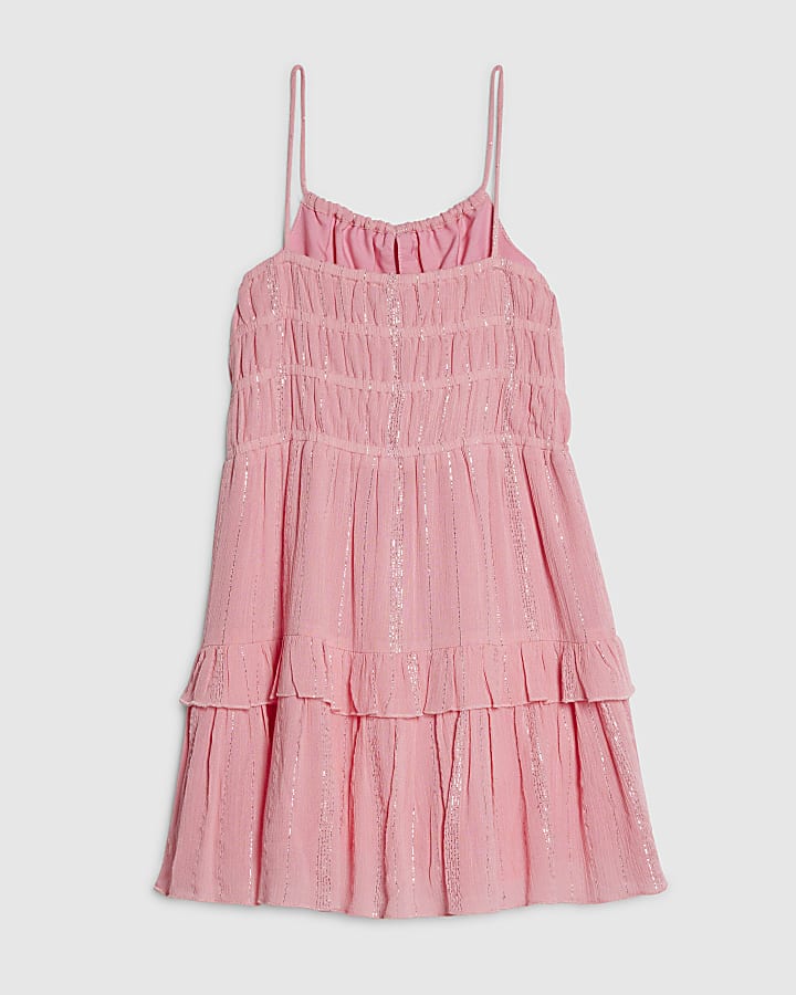 ragazze rosa abito con balze