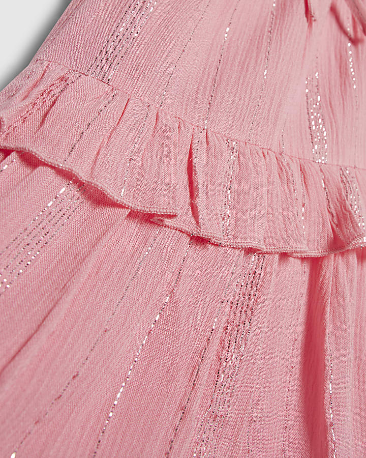 ragazze rosa abito con balze