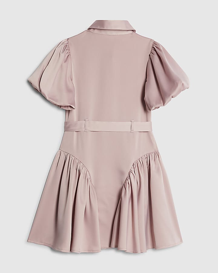 ragazze rosa satin prom dress