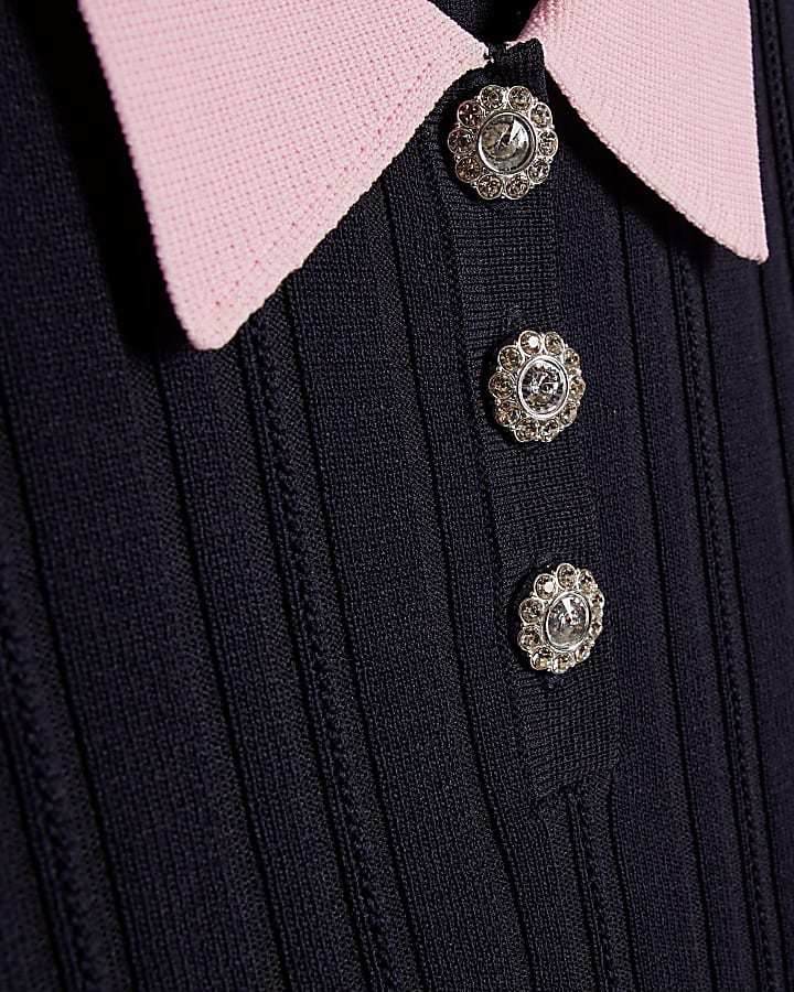 ragazze navy polo shirt e gonna set