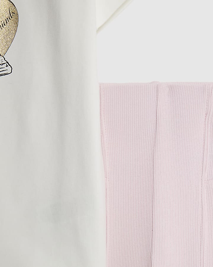 le ragazze bianco l amour paris t-shirt set