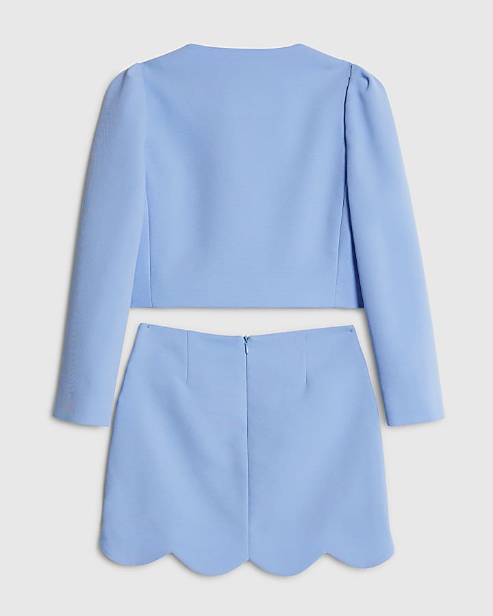 ragazze blu pettine gonna set