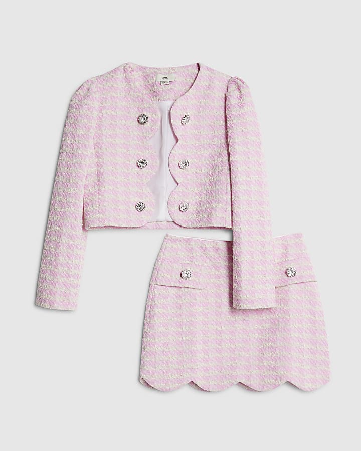 ragazze rosa pettine gonna set