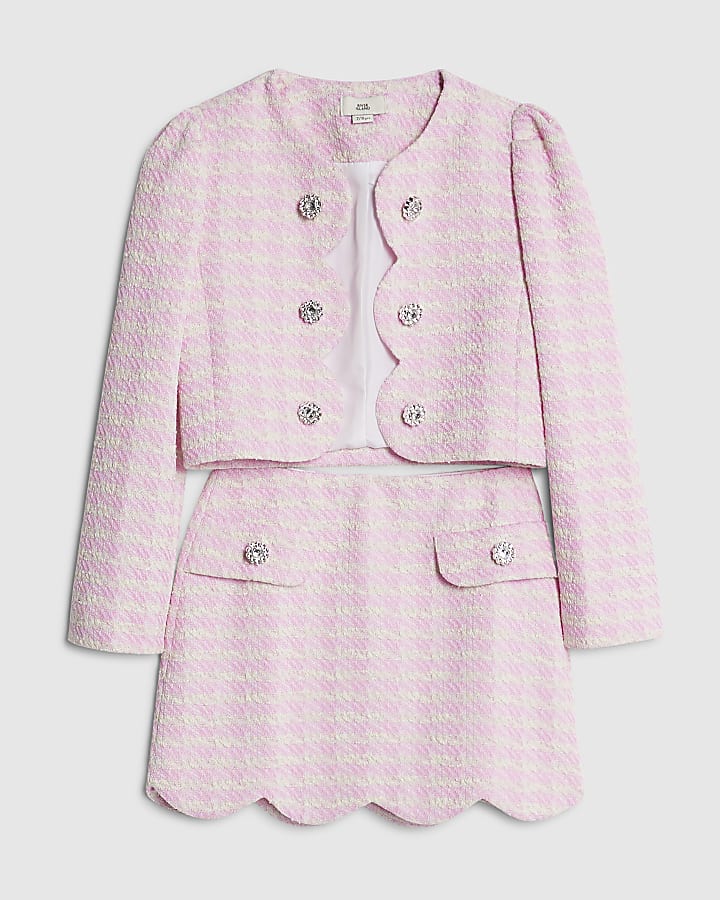 ragazze rosa pettine gonna set