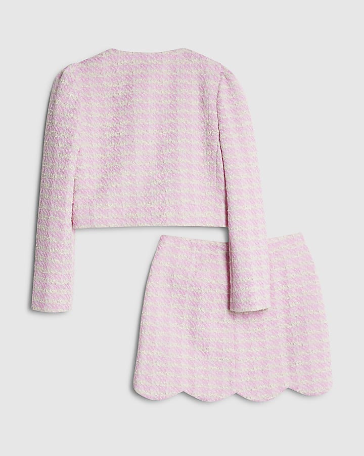 ragazze rosa pettine gonna set