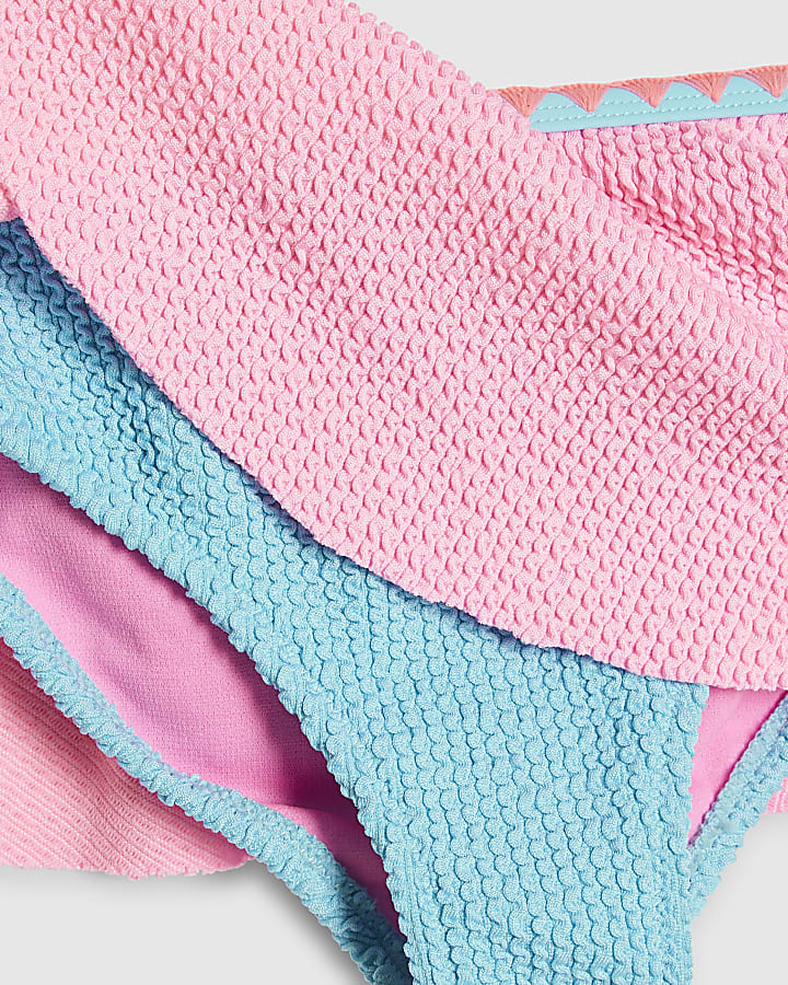 mini ragazze fiocco rosa con texture bikini set