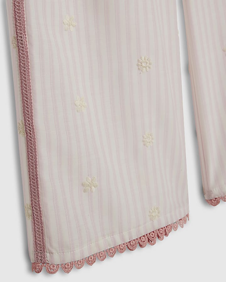 ragazze rosa stripe pantaloni set