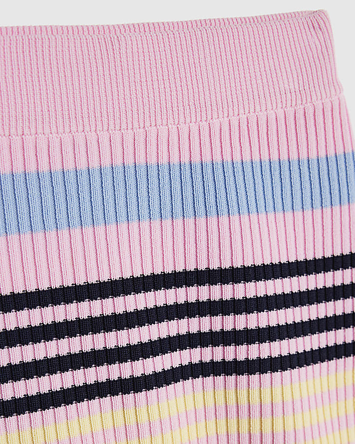 ragazze rosa stripe cardigan set
