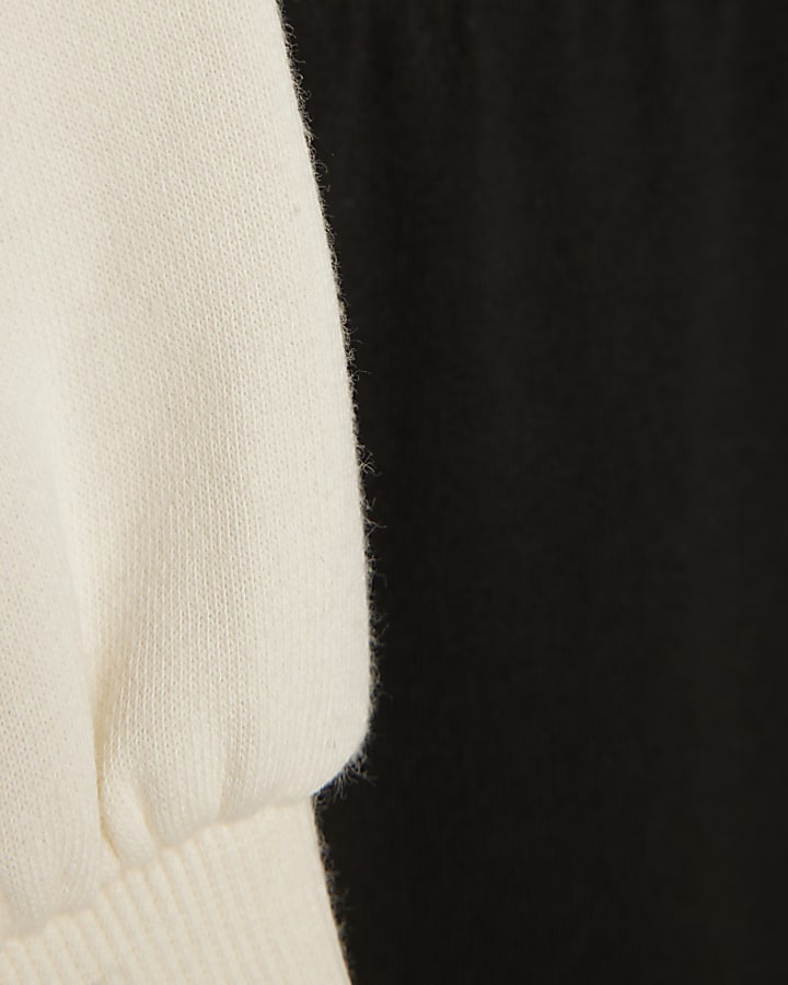 ragazze crema di prua felpa e leggings set