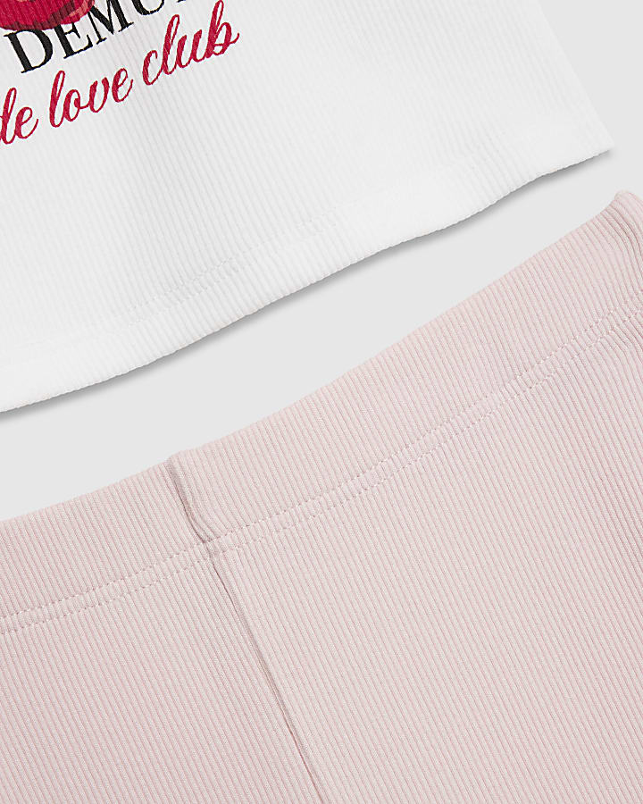 le ragazze bianco manhattan ciliegio t-shirt set