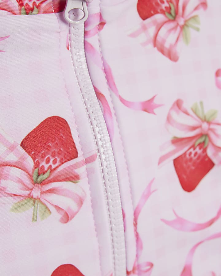 mini ragazze rosa fragola bow bikini set