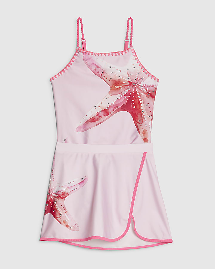 ragazze rosa starfish set costume da bagno