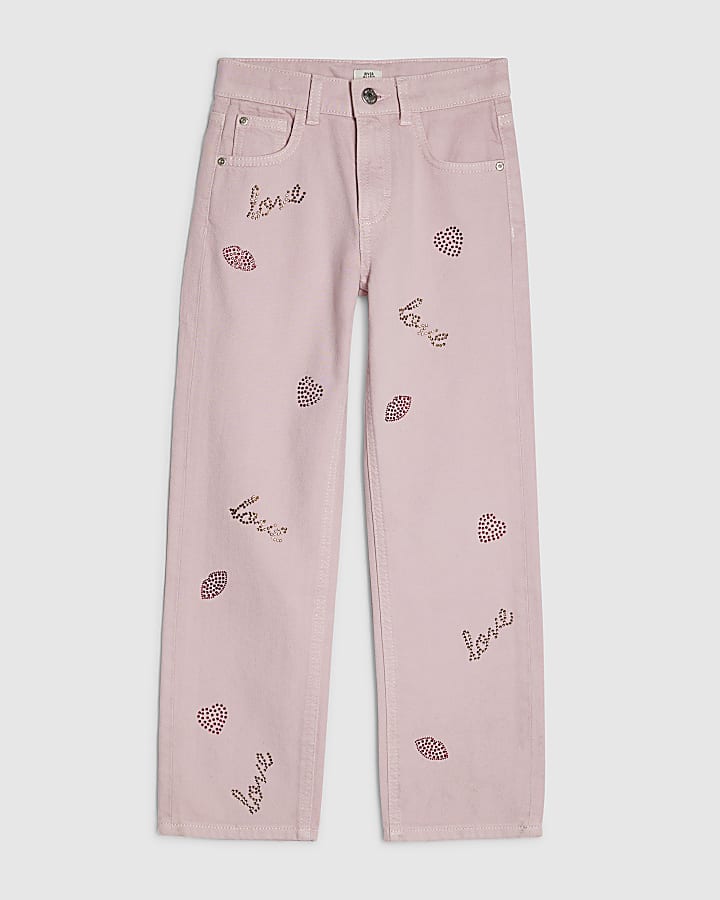 ragazze labbra rosa straight jeans