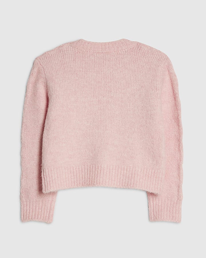 ragazze fiocco rosa fiore cardigan