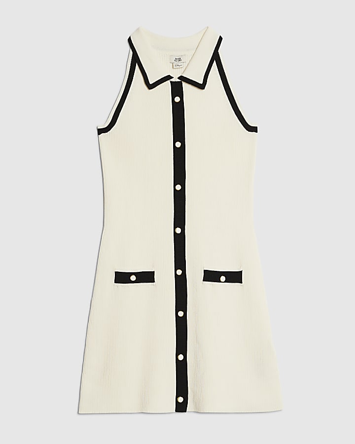 ragazze crema halter abito polo