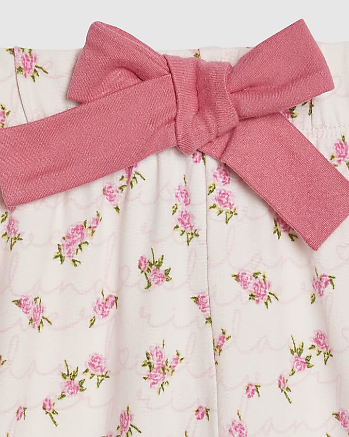 mini ragazze rosa bocciolo di rosa pigiama set