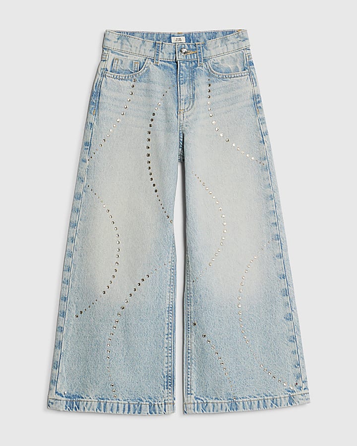 ragazze blu diamante jeans a gamba larga