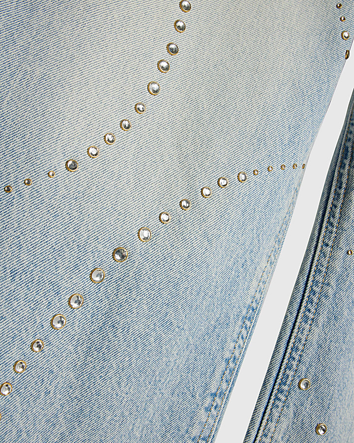 ragazze blu diamante jeans a gamba larga