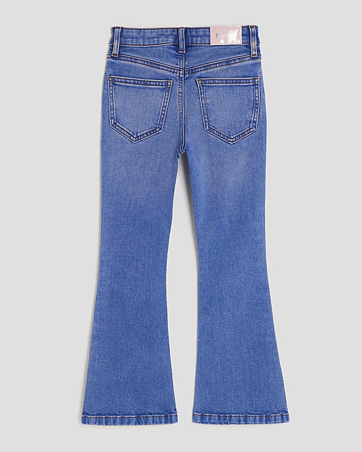 ragazze blu svasata con pom jeans