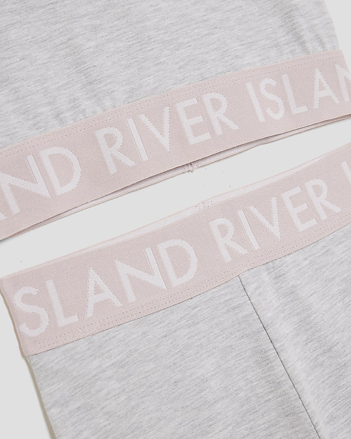 ragazze t-shirt grigia e svasato leggings set